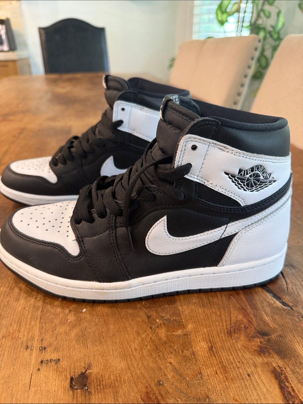 Jordan Black and White Retro High-Top Sneakers